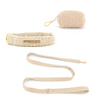 Zacht teddy vipspaw.eu hondenhalsband in complete set, in beige kleur, verstelbaar en comfortabel voor alle honden.